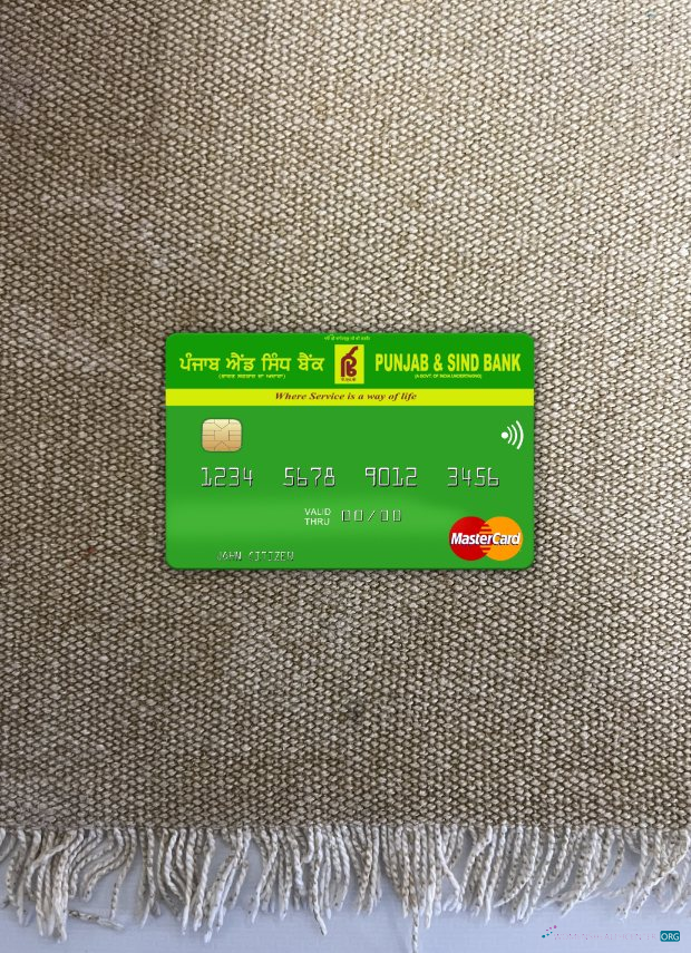 Download India Punjab and Sind Bank mastercard photolook front Photoshop template